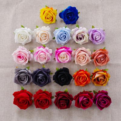 7cm Simulated pearl velvet rose head